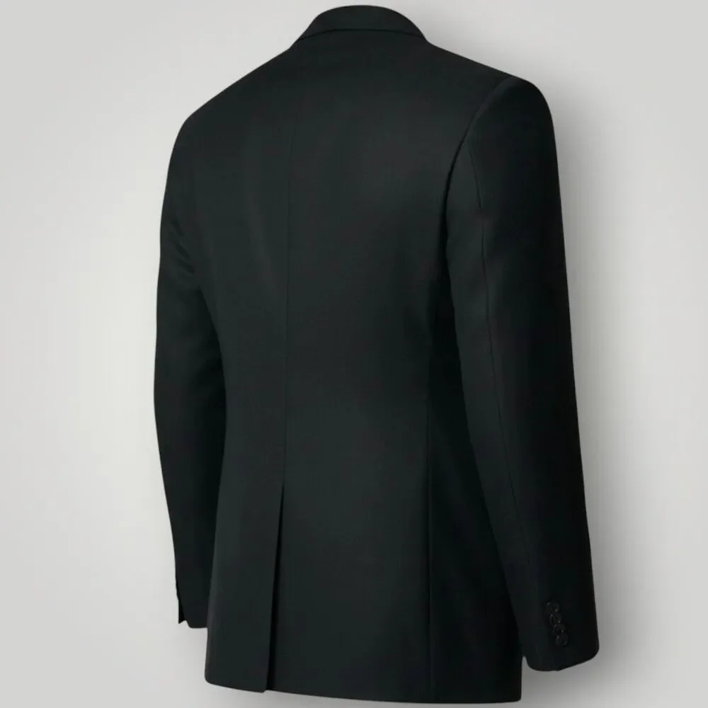 RALPH LAUREN Mens Blazer 50R Sport Coat 2-Button Suit Jacket Black Stretch Wool